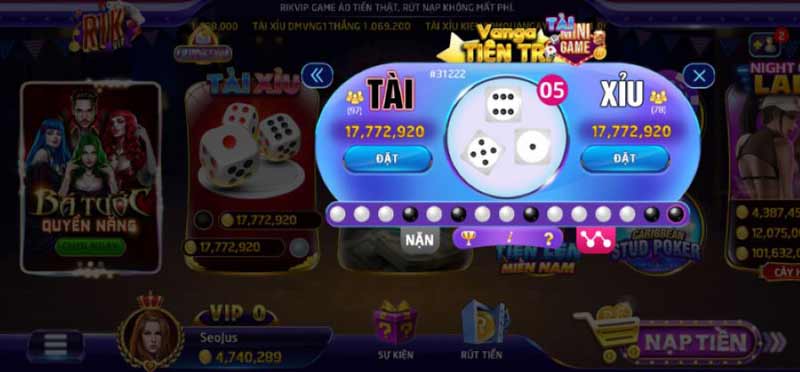 Hướng dẫn chơi tài xỉu tại cổng game RikVip